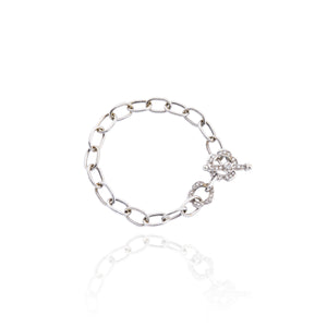 18kt White Gold Cable Link Diamond Bracelet 1