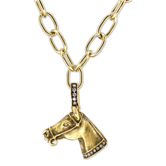 18kt Green Gold Equestrian Charm