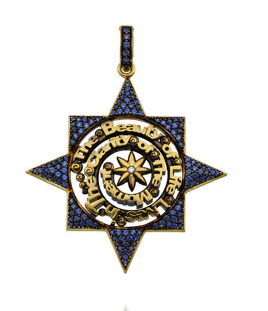 18kt Green Gold Large 'Clarity' Pavé Charm