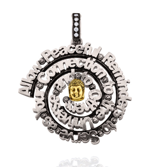 'Buddha Word Art' 18kt and Sterling