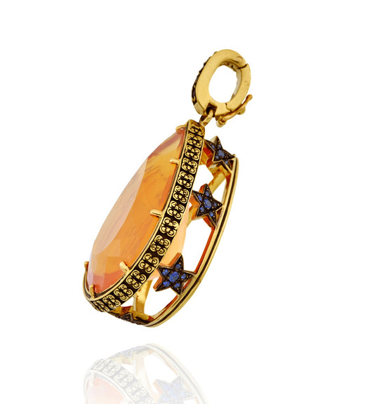 One-of-a-Kind Fire Opal Heaven + Earth Charm