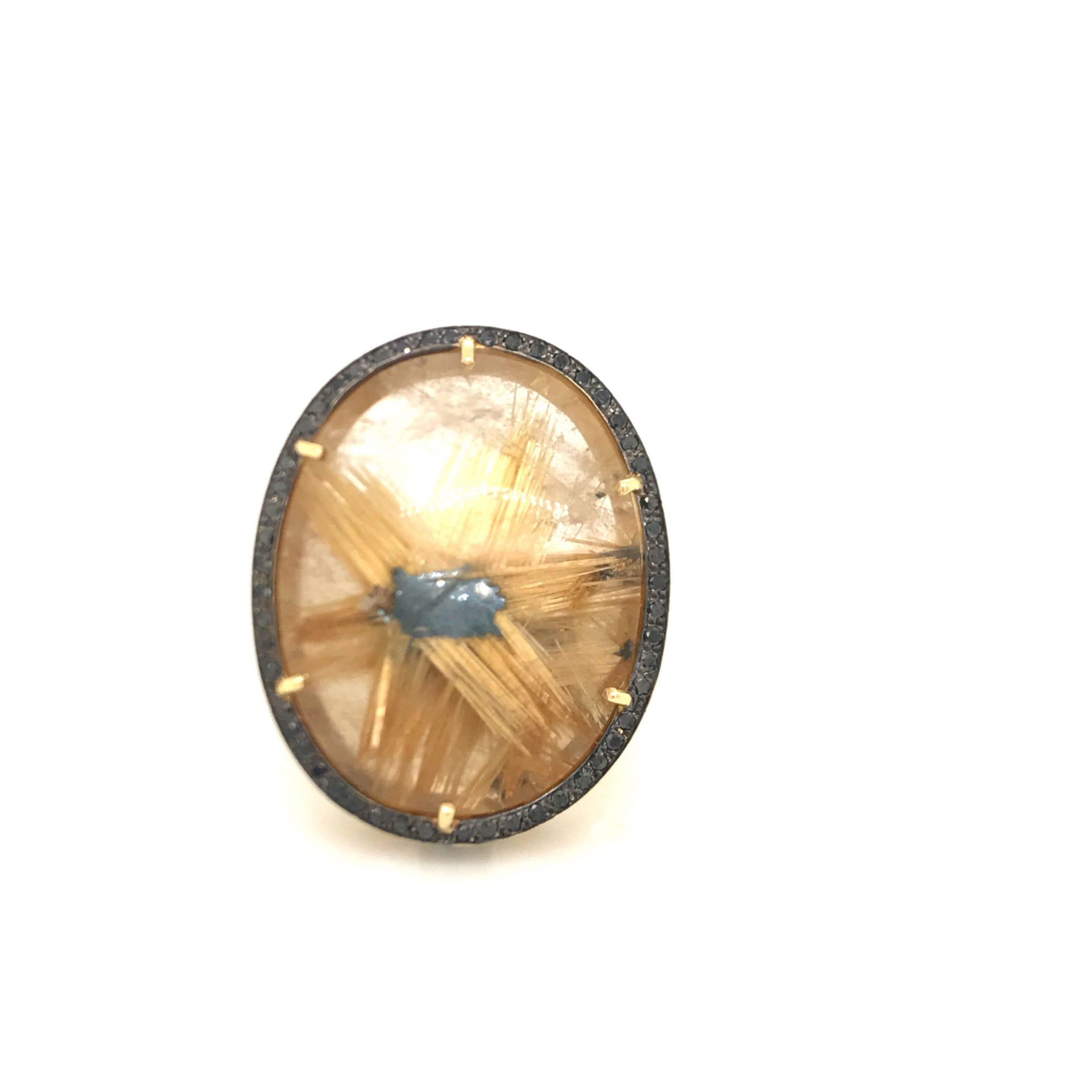 One-of-a-Kind 18kt Green Gold Ribbon Quartz Cocktail Ring