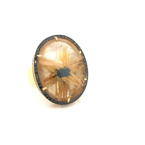 One-of-a-Kind 18kt Green Gold Ribbon Quartz Cocktail Ring