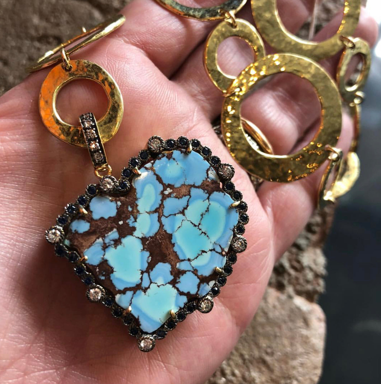 One-of-a-Kind Heart-Shaped Turquoise Heaven + Earth Charm