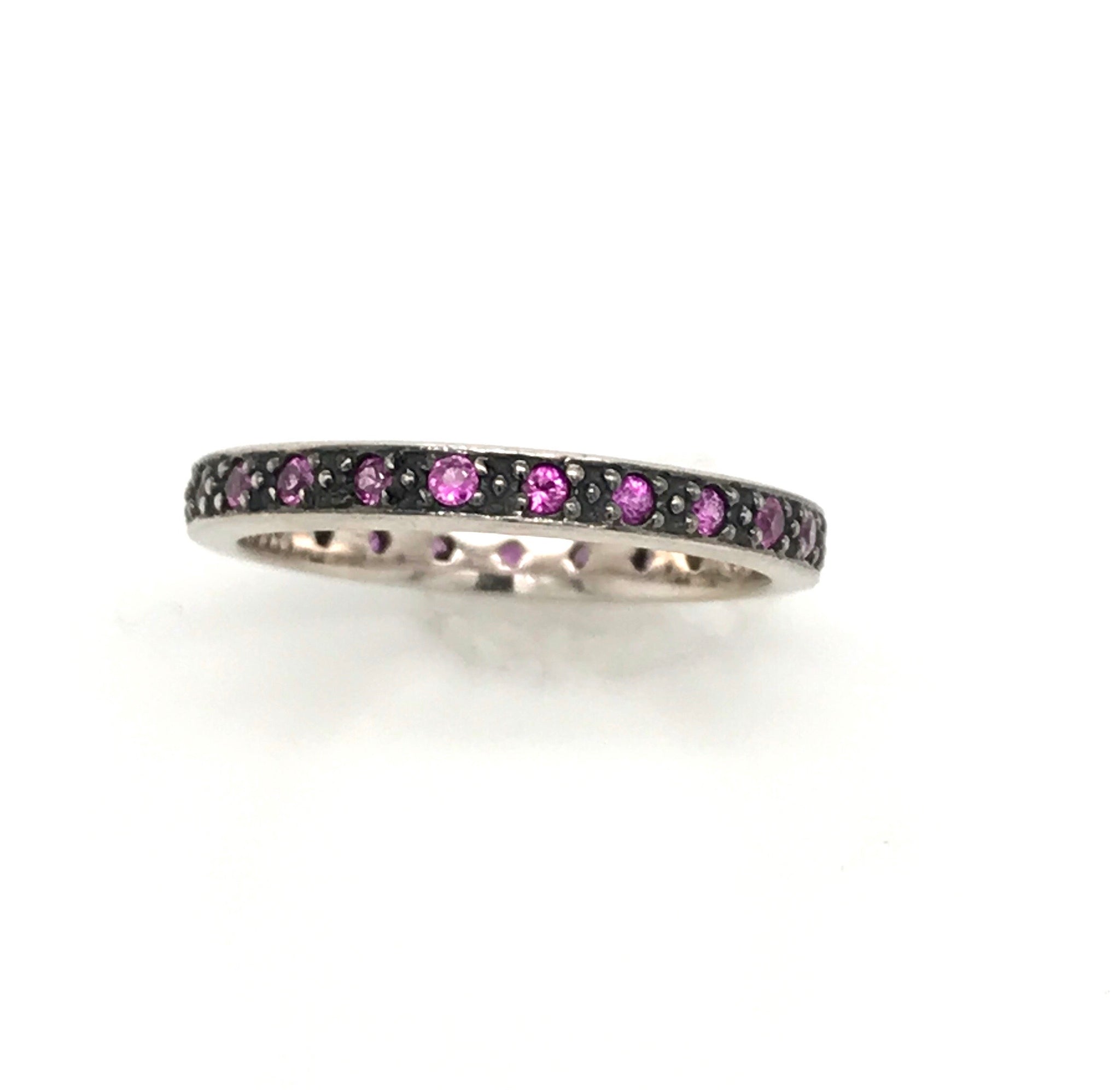 Pave' Pink Sapphire Eternity Band