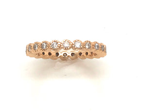 Flower Milgrain Stacking Eternity Bands