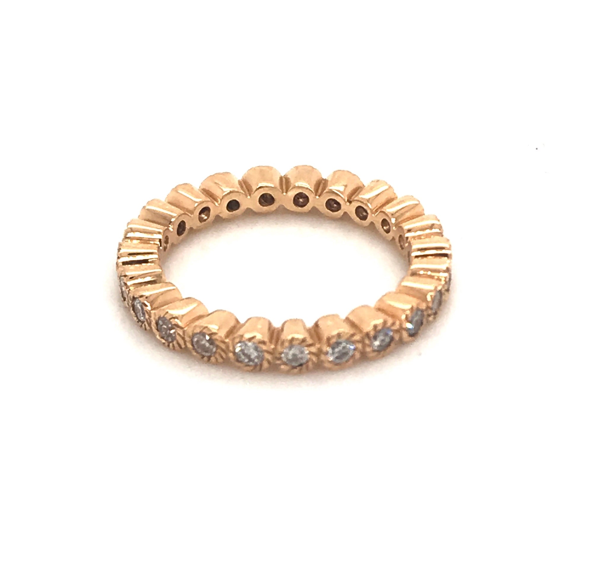 Flower Milgrain Stacking Eternity Bands