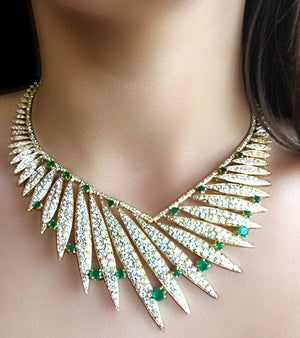 Estate Van Cleef & Arpels Diamond and Emerald Necklace