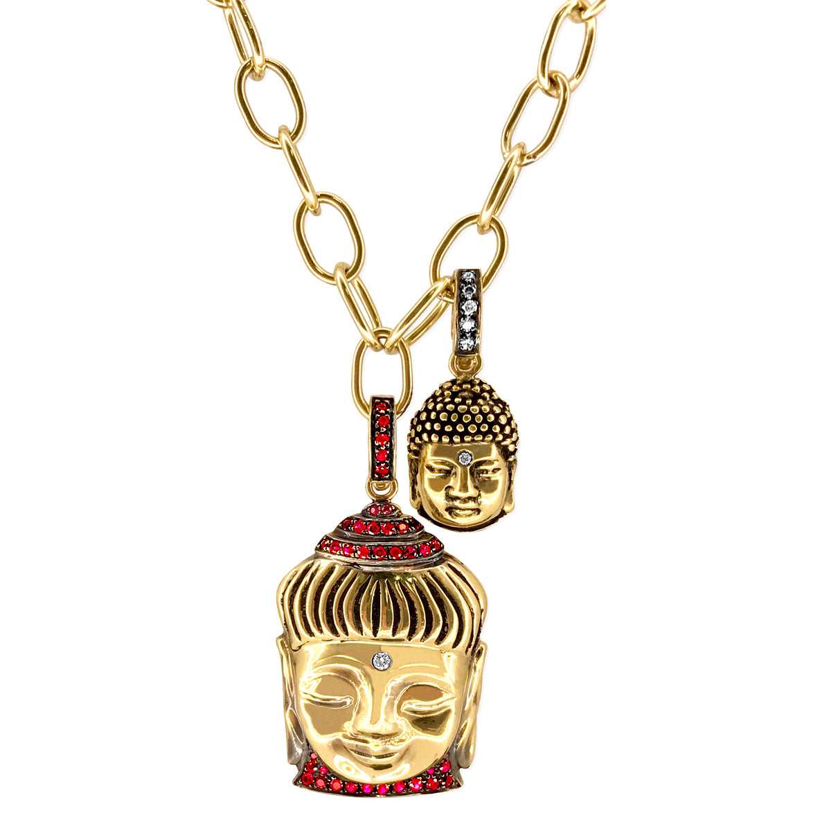 Charm Necklace with Aspiring Buddha and Buddha of Wisdom Charms