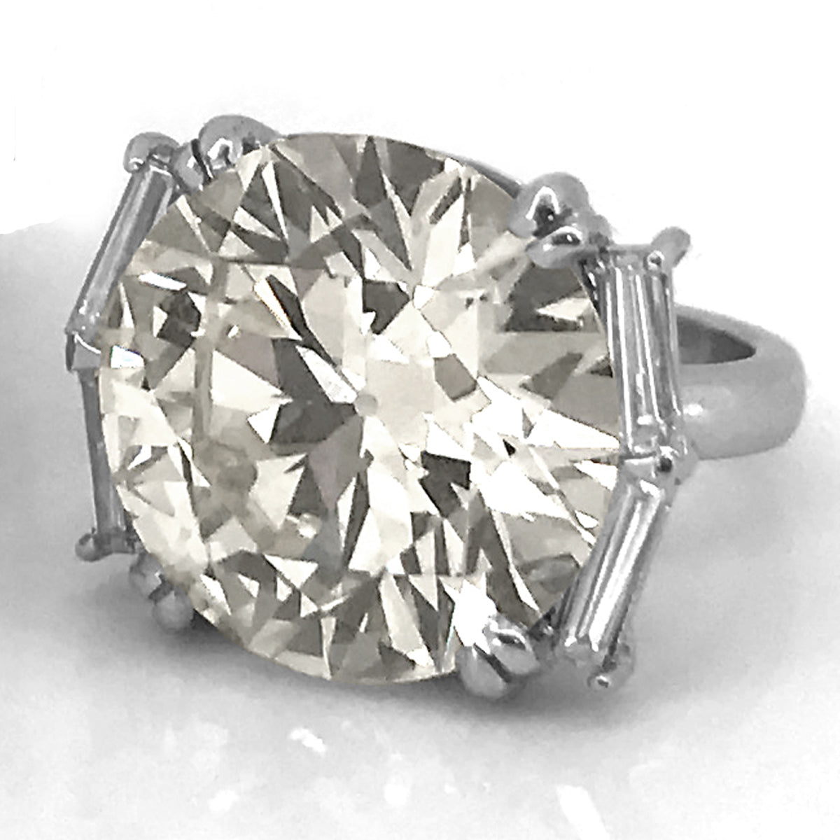 15.73 carat GB Platinum Transitional-Cut Diamond Ring