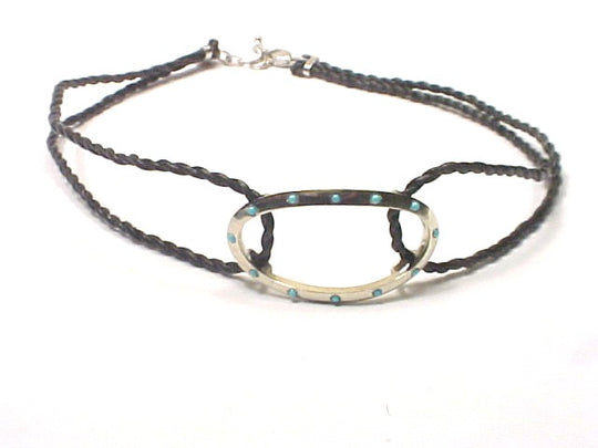 'Geometric Choker Leather'