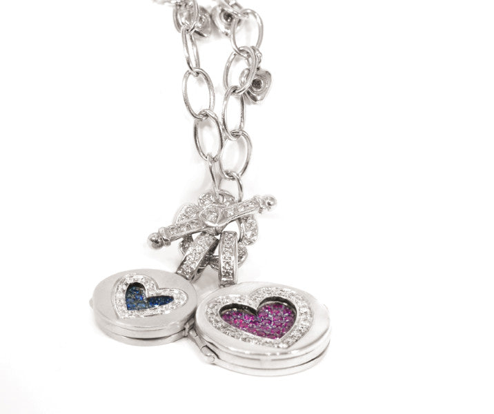 Charm Bracelet with 2 Love Lockets