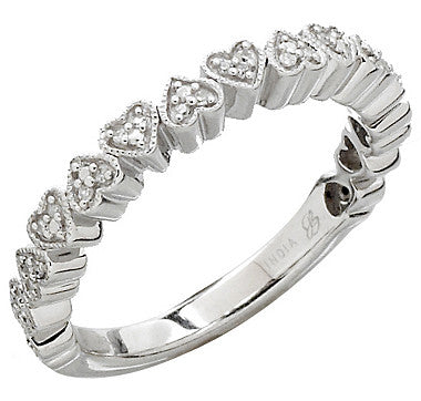 Pave' Heart Symbol Eternity Band'