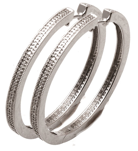'Wide Pavé Diamond Hoop Earring'