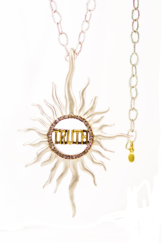 Pave' Diamond English Truth Pendant