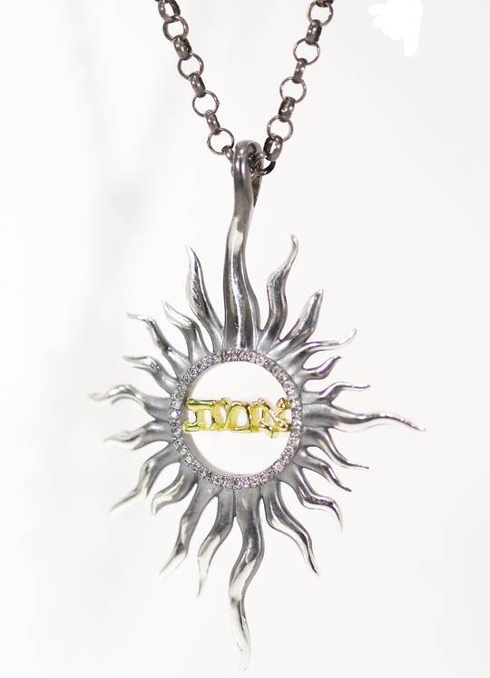 Pave' Diamond Hebrew Truth Pendant