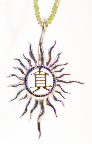 Pave' Sapphire Chinese Truth Pendant