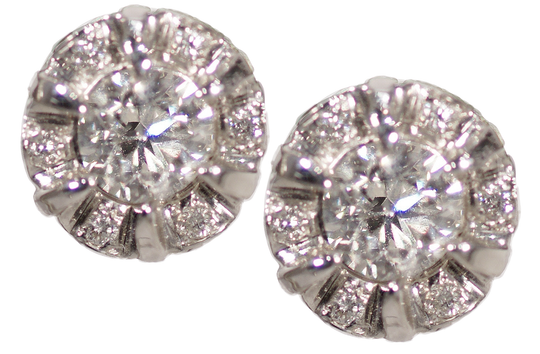 Hand-Carved Flower Stud