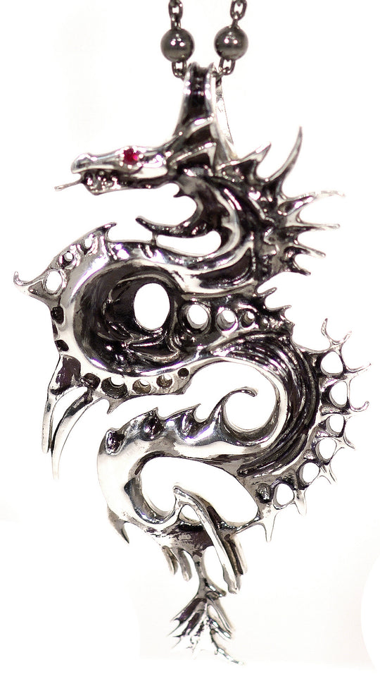 Large Dragon Charm in Anti-Tarnish Sterling Silver
