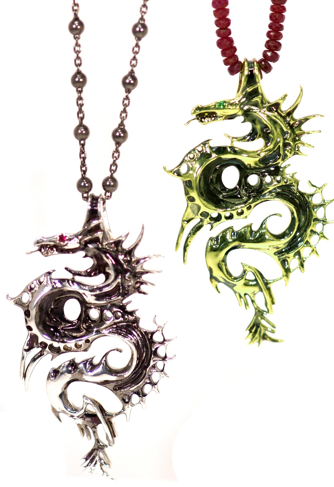 Large Dragon Charm in Anti-Tarnish Sterling Silver