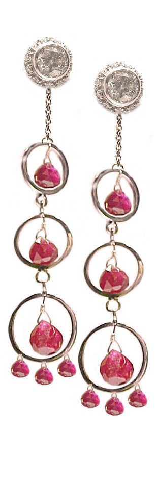 'Repeating Round Pink Tourmaline Briolette'