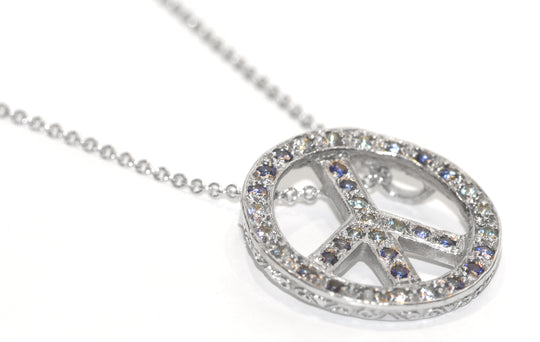 Sign Tie-Dye Peace Charm Necklace