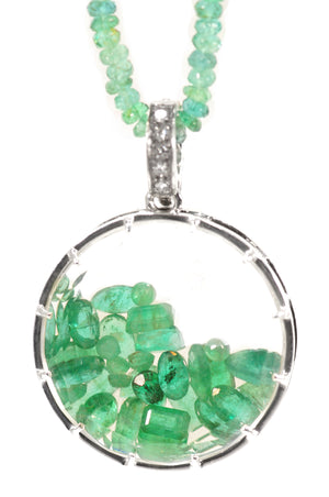 Small Emerald Diamond Dust Charm