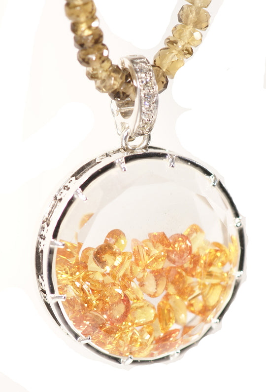 Small Orange Sapphire Diamond Dust Charm