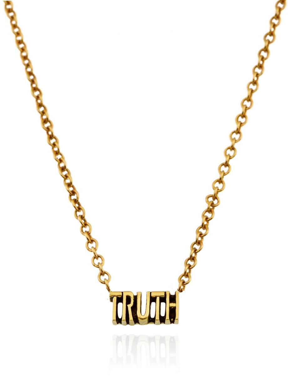 18kt Gold 'Truth' Necklace in Hebrew