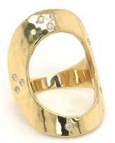 Hand-Hammered Tulum Ring 6 Pierced