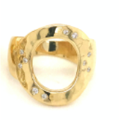 Hand-Hammered Tulum Ring 10 Pierced