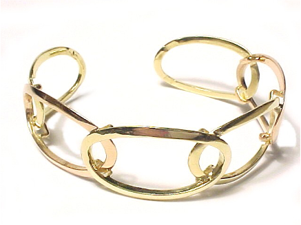 High Polish Stacked Oval Link Bangle