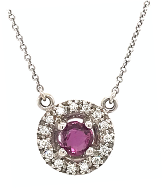 18kt Gold Necklace with Ruby and Diamond