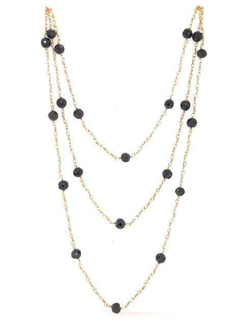 18kt Gold Black Diamond Necklace