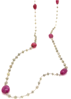 18kt Gold Necklace with Ruby and Diamond