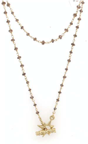 18kt Gold Wrap Necklace with Brown Diamond