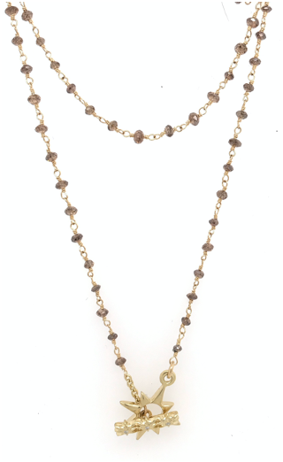 18kt Gold Wrap Necklace with Brown Diamond