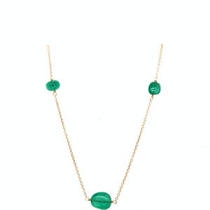 18kt Gold Necklace with Emerald 1