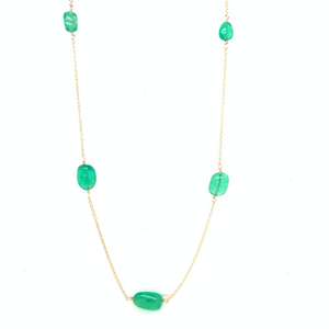18kt Gold Necklace with Emerald 2