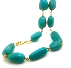 One-of-a-Kind 18kt Gold Turquoise Necklace