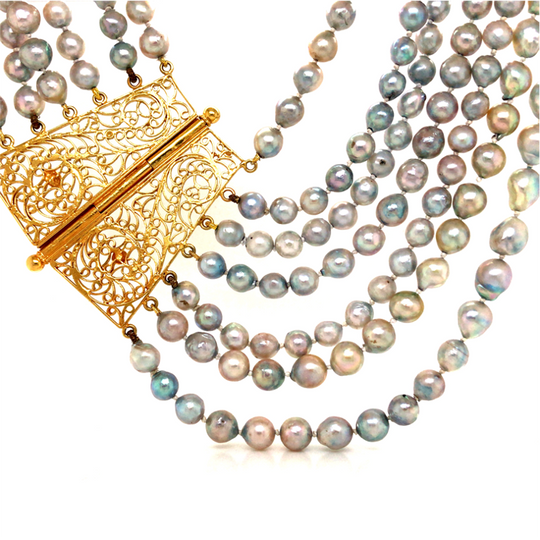 7 Strand Salt Water Pearl Necklace